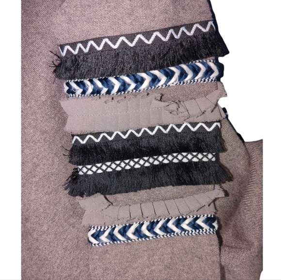 THML Open Cardigan Fringe Trim Sleeve Size M - Picture 4 of 7